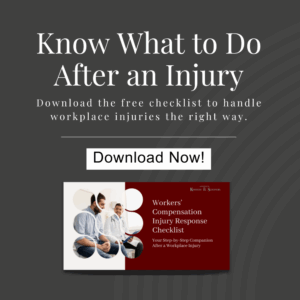 Know what to do if you get injured at work – workplace injury legal help from Kneisler and Schondel
